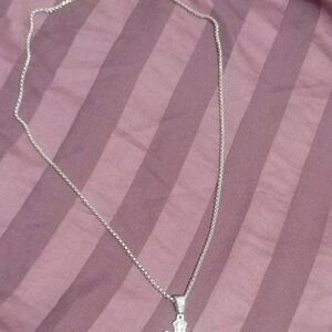 Chic Silver Cross Necklace